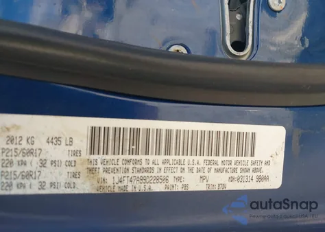 2009 Jeep Compass Sport z USA, uszkodzony, nr VIN 1J4FT47A99D228506